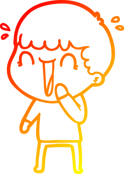 Bir insan tarafından çizilmiş gülen bir çizgi film karakterinin sıcak çizgi çizimi.