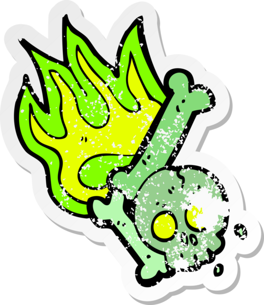 Bir insan tarafından çizilen cadılar bayramı kemik numarasının gerilimli yapıştırması.