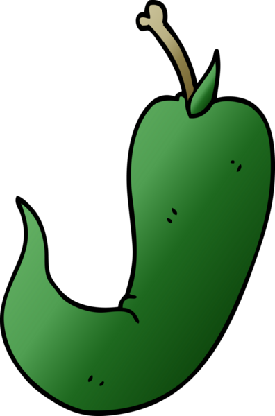 Bir insan tarafından çizilmiş kırmızı biber karalaması.