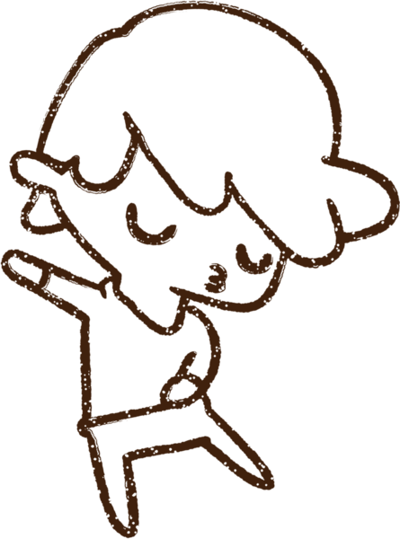 Bir insan tarafından çizilen Dans Eden Çocuk Kömürü