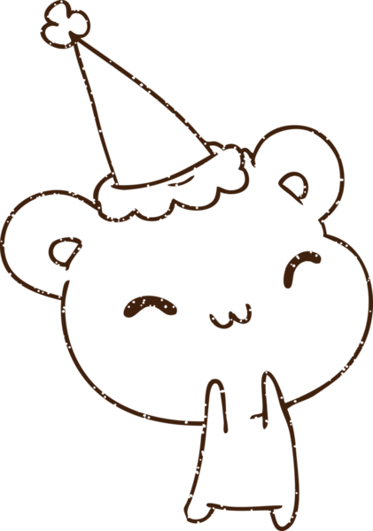 Bir insan tarafından çizilmiş Noel Ayısı Kömürü