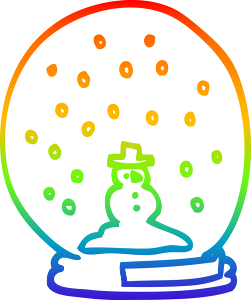 Bir insan tarafından çizilmiş bir kar küresinin gökkuşağı gradyanı çizimi