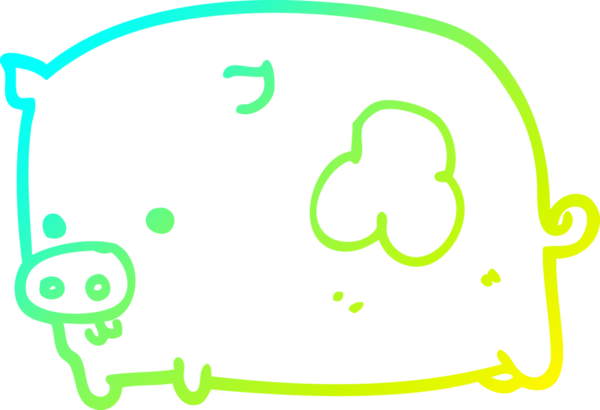 Bir insan tarafından çizilmiş soğuk çizgi domuz çizimi.