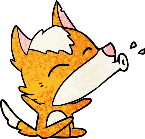 Bir insan tarafından çizilmiş tilki çizgi film karakteri