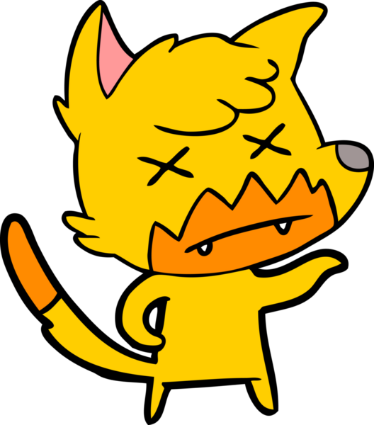 Ölü tilki çizgi film karakteri bir insan tarafından çizilmiş.