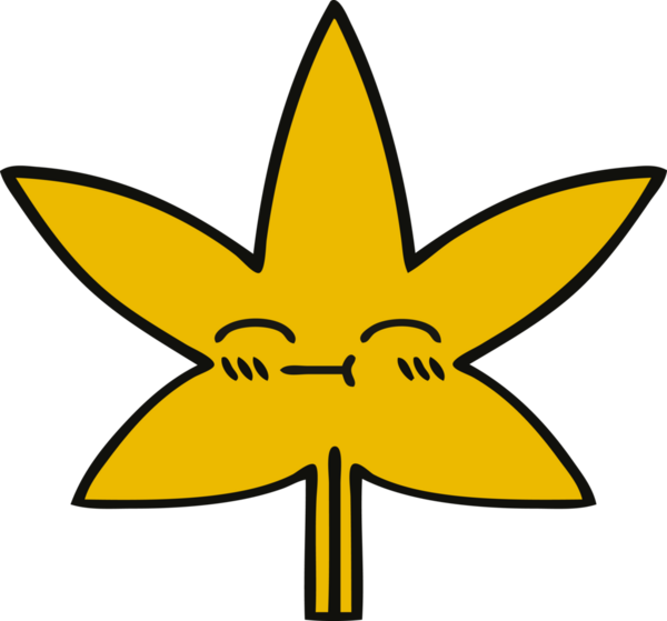 Bir insan tarafından çizilmiş bir sonbahar yaprağının sevimli karikatürü.