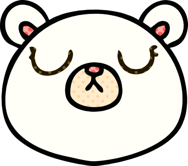 Bir insan tarafından çizilmiş çizgi roman tarzı tuhaf kutup ayısı.