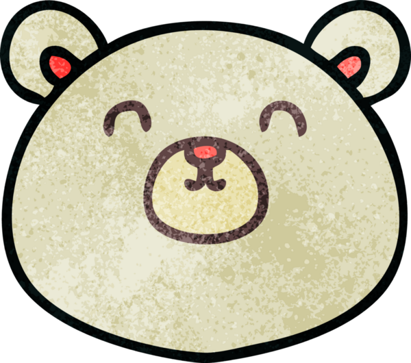 Bir insan tarafından çizilmiş garip karikatür kutup ayısı.