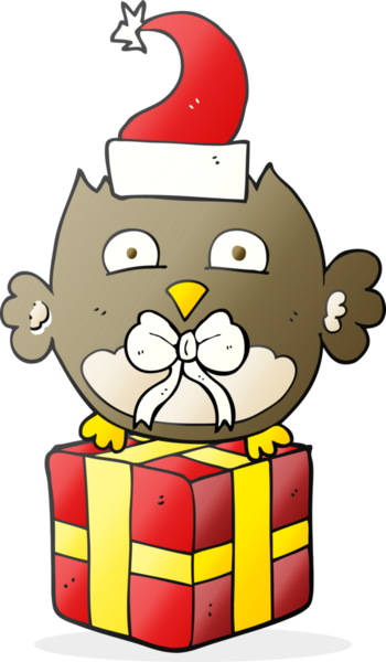 Bir insan tarafından çizilmiş serbest çizim Noel baykuşu.