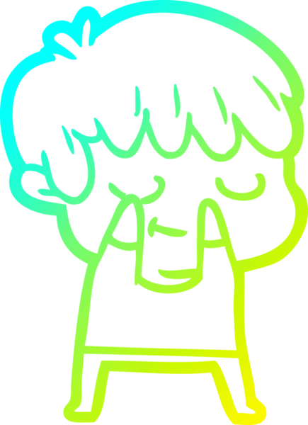 Bir insan tarafından çizilmiş mutlu çizgi film çocuğu çizimi.