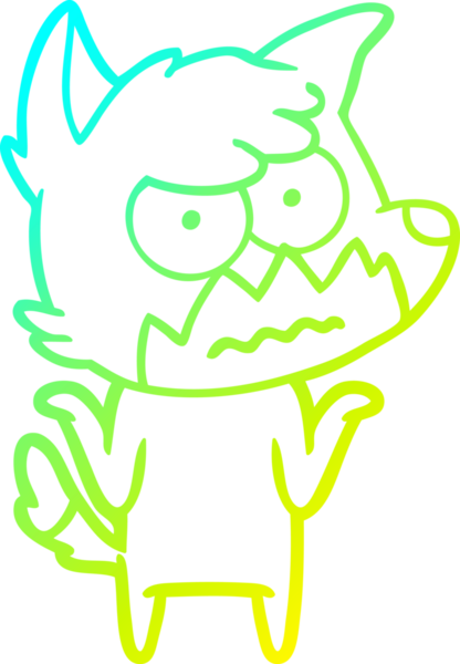 Bir insan tarafından çizilmiş bir çizgi filmin soğuk gradyan çizimi.