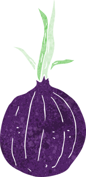 Bir insan tarafından çizilmiş kırmızı soğan çizgi filmi.