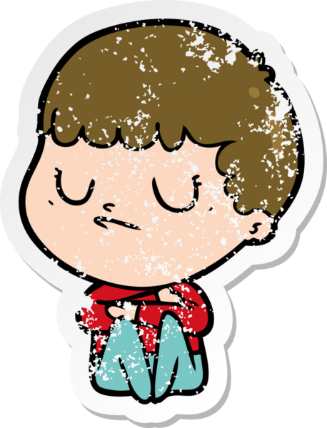 Bir insan tarafından çizilmiş huysuz bir çocuğun sıkıntılı çıkartması.