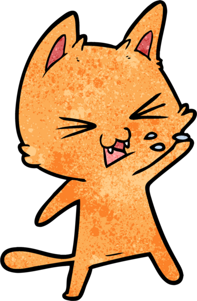 Bir insan tarafından çizilmiş kedi tıslaması.