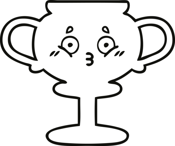 Bir insan tarafından çizilmiş bir kupanın çizgi çizimi