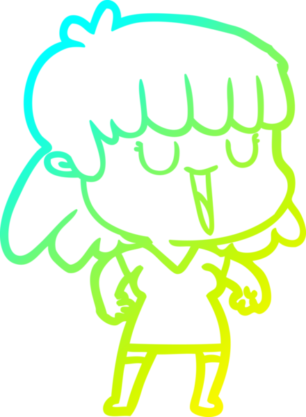 Bir insan tarafından çizilmiş bir karikatür kadın çizimi.