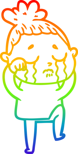 Bir insan tarafından çizilmiş ağlayan bir karikatür çizimi.