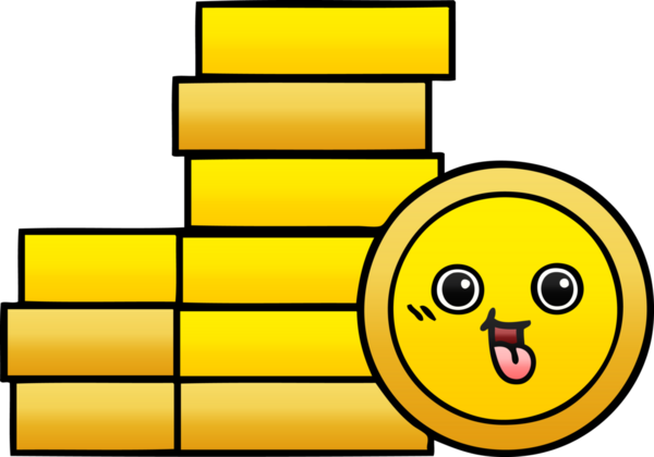 Bir insan tarafından çizilmiş bozuk paranın gölgelenmiş karikatürü