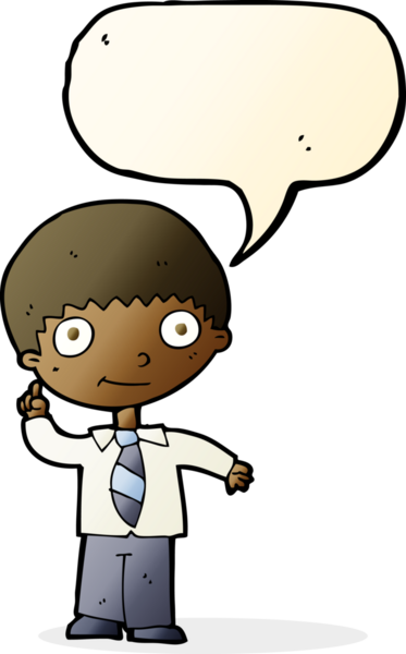 Bir insan tarafından çizilmiş konuşma baloncuğu fikri olan çizgi film çocuğu.