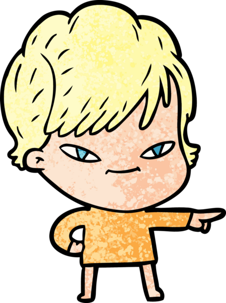 Bir insan tarafından çizilmiş mutlu bir kadın.