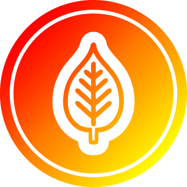 Bir insan tarafından çizilmiş doğal yaprak dairesel simgesi.