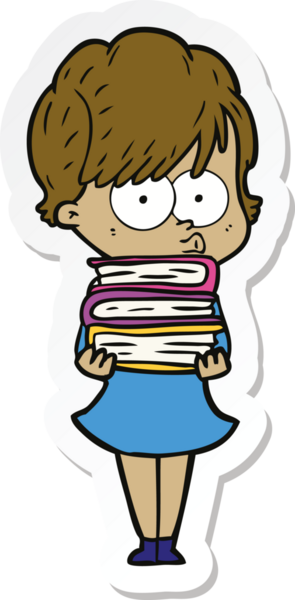 Bir insan tarafından çizilmiş bir karikatür kadının çıkartması.