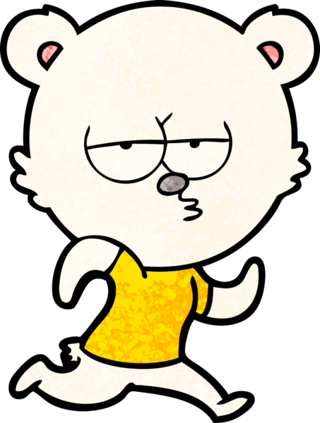 Sıkıcı kutup ayısı bir insan tarafından çizilmiş.