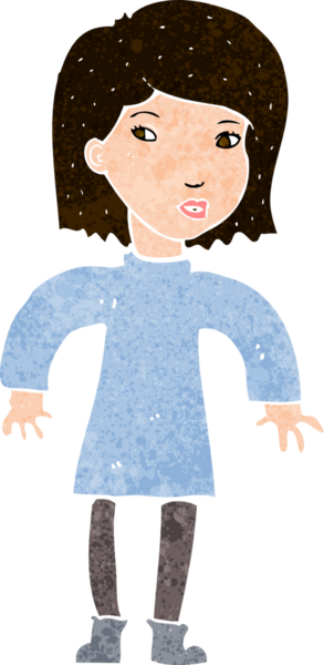 bir insan tarafından çizilmiş dikkatli bir kadın.