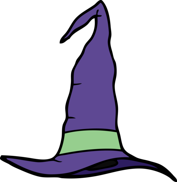 Bir insan tarafından çizilmiş karalama cadı şapkası.