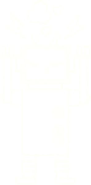 Bir insan tarafından çizilen Çılgın Robot Tebeşiri