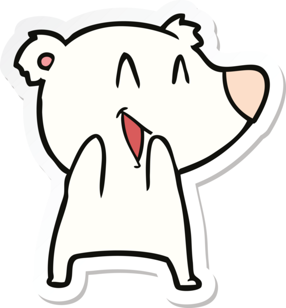 Bir insan tarafından çizilmiş gülen kutup ayısının çıkartması.