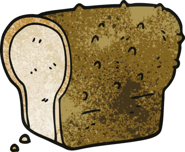 bir insan tarafından çizilmiş bütün ekmeği karalamak.