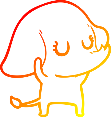 Bir insan tarafından çizilmiş şirin bir fil çizimi.