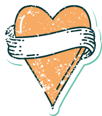 Bir insan tarafından çizilmiş kalp ve bayrağın sembolik depresif dövme şekli