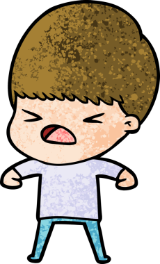 Çizgi film bir insan tarafından çizilmiş stresli adam