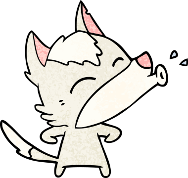 Bir insan tarafından çizilmiş uluyan kurt çizgi filmi.