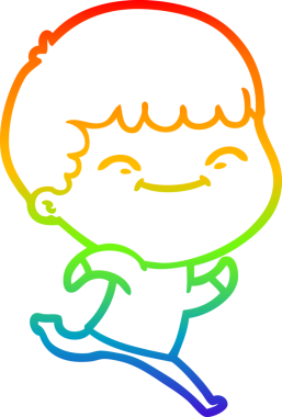 gökkuşağı gradyan çizgi çizimi bir insan tarafından çizilmiş mutlu bir çocuk