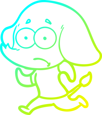 Bir çizgi filmin soğuk gradyan çizimi. Bir insan tarafından çekilen kararsız bir fil.