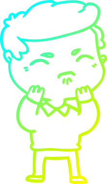 Bir insan tarafından çizilmiş bir çizgi filmin soğuk gradyan çizimi.