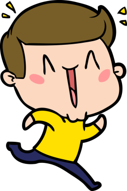 Bir insan tarafından çizilmiş heyecanlı bir çizgi film.