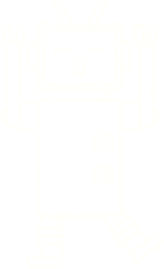 Bir insan tarafından çizilen robot tebeşiri.