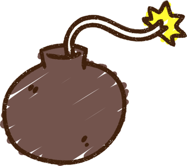 Bir insan tarafından çizilen bomba tebeşiri