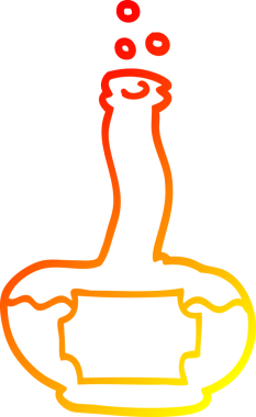 Bir insan tarafından çizilen çizgi film iksirinin sıcak çizgi çizimi