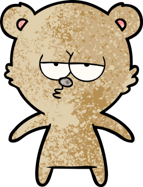 Bir insan tarafından çizilmiş sıkılmış ayı çizgi filmi