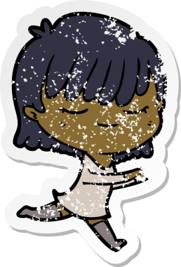 Bir insan tarafından çizilmiş karikatür bir kadının sıkıntılı çıkartması.