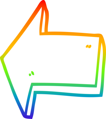 gökkuşağı gradyan çizgi çizimi Bir insan tarafından çizilmiş ok