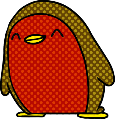 El yazısıyla çizilmiş şirin kawaii kırmızı robin bir insan tarafından çizilmiş.