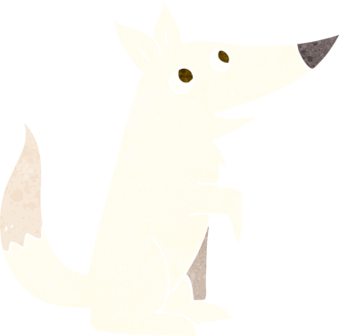 Bir insan tarafından çizilmiş bir kurt yavrusu.