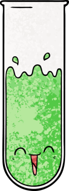 bir insan tarafından çizilmiş mutlu bir test tüpü.