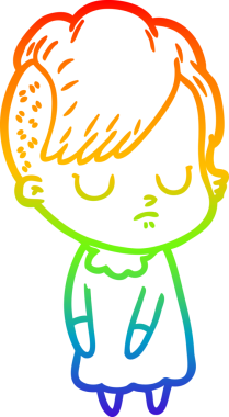 gökkuşağı gradyan çizimi bir insan tarafından çizilmiş bir karikatür kadın